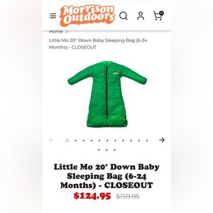 6-24 month Down Baby Sleeping Bag - Morrison Outdoors